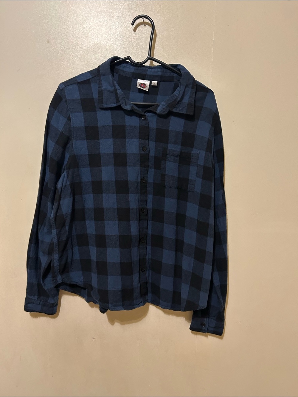 Grateful Dead Blue & Black Plaid flannel shirt with Skull Back Graphic Sz L - Picture 5 of 6